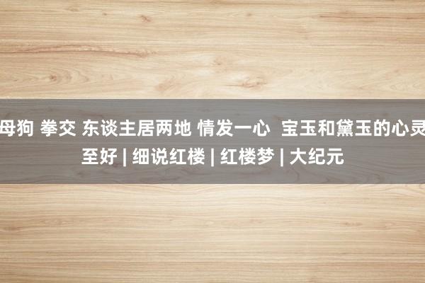 母狗 拳交 东谈主居两地 情发一心  宝玉和黛玉的心灵至好 | 细说红楼 | 红楼梦 | 大纪元