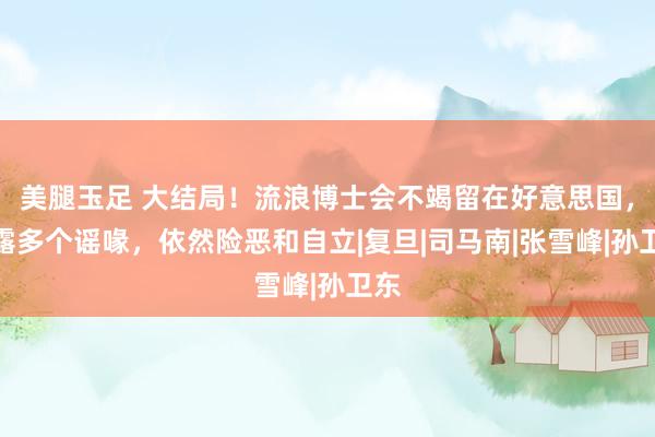 美腿玉足 大结局！流浪博士会不竭留在好意思国，暴露多个谣喙，依然险恶和自立|复旦|司马南|张雪峰|孙卫东