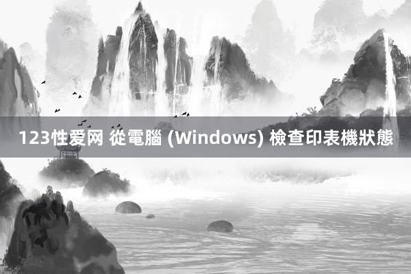 123性爱网 從電腦 (Windows) 檢查印表機狀態