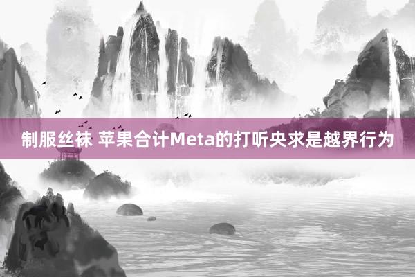 制服丝袜 苹果合计Meta的打听央求是越界行为